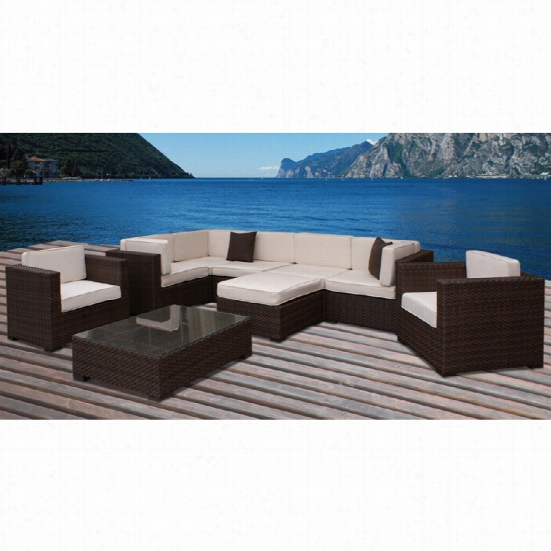 Contemporar Atlantic Southampton Off-white 9-piece Outdoor Sectional Set