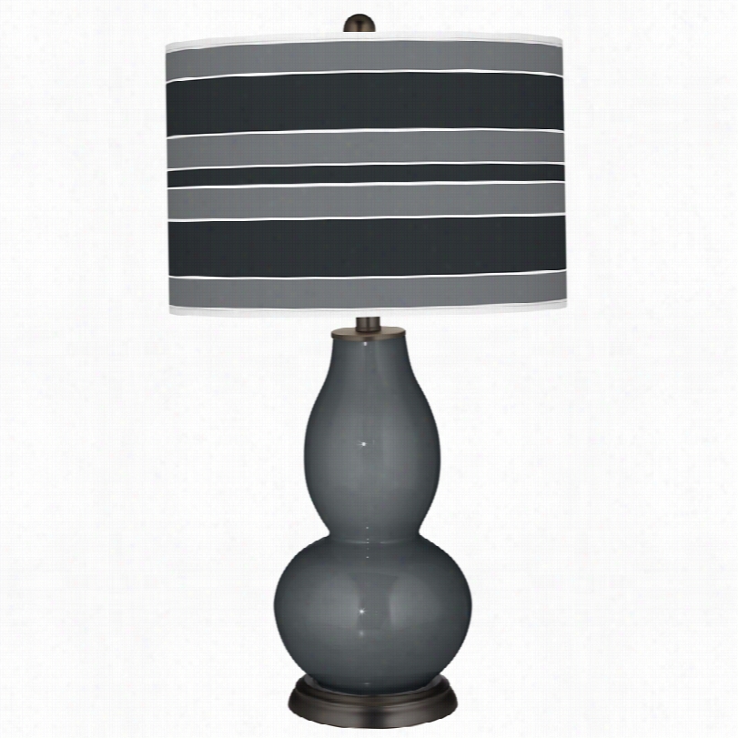 Contemporary Black Of Night Circle Rinbs Art Shade Color Plus Table Lamp