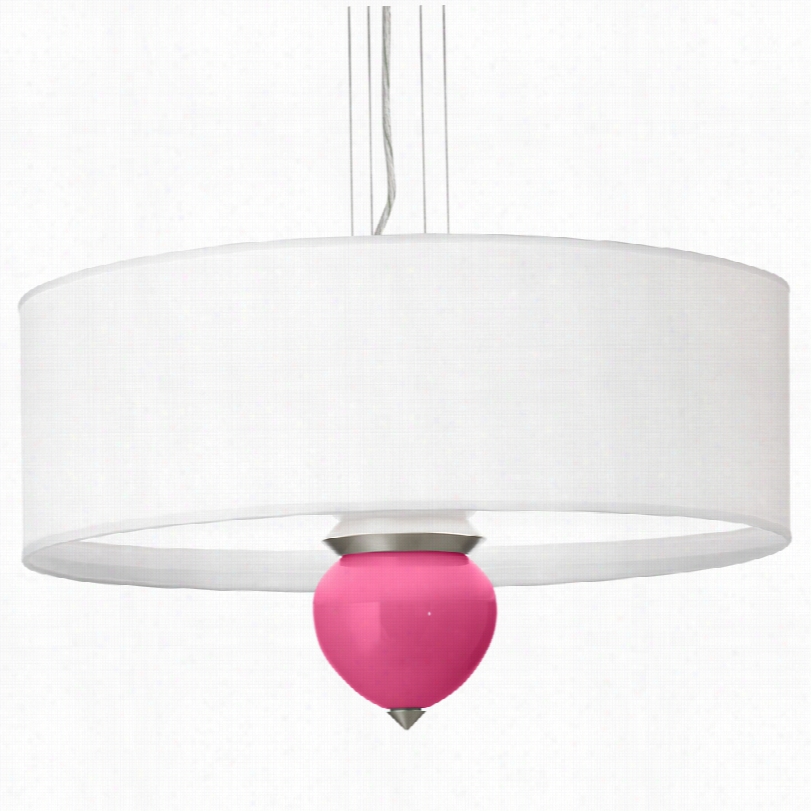 Contemporary Bloxsom Pink Cleo Glass 24-inch-w Pendant Chanddlier