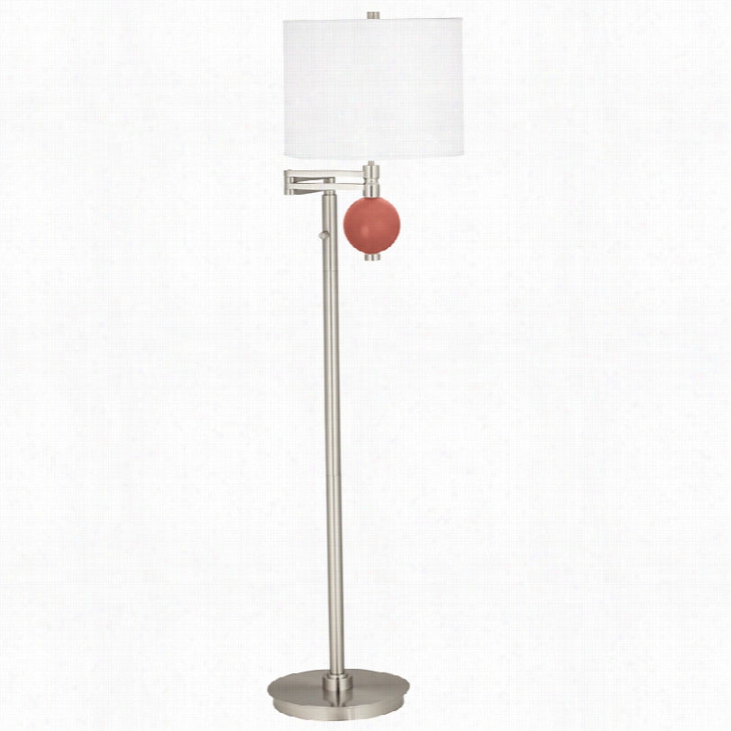 Contemporary Brick Paver Red N Iko 58inch -h Swing Fortify Floor Lamp