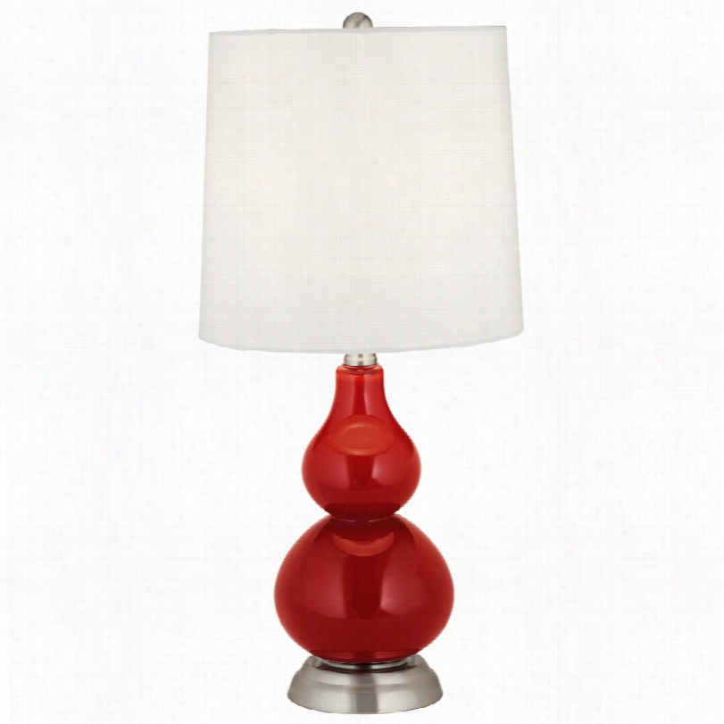 Contemporary Bright Red Smalll Gourd 21 1/2-inch-h Accent Table Lamp