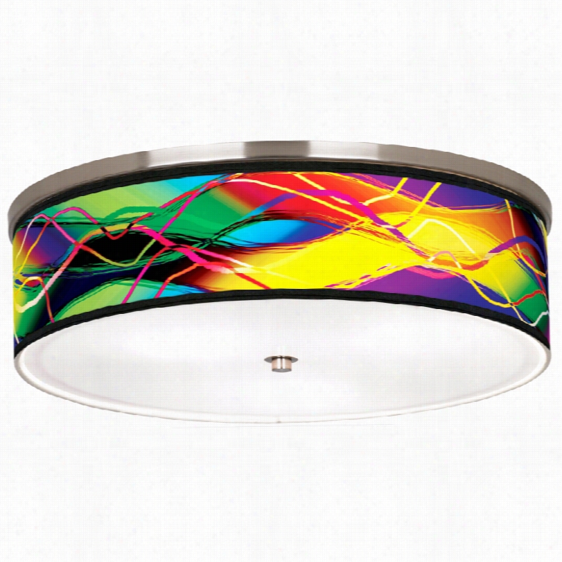 Contemporary Brushed Nickel Colors In Motion Flushmount Ceiling Light