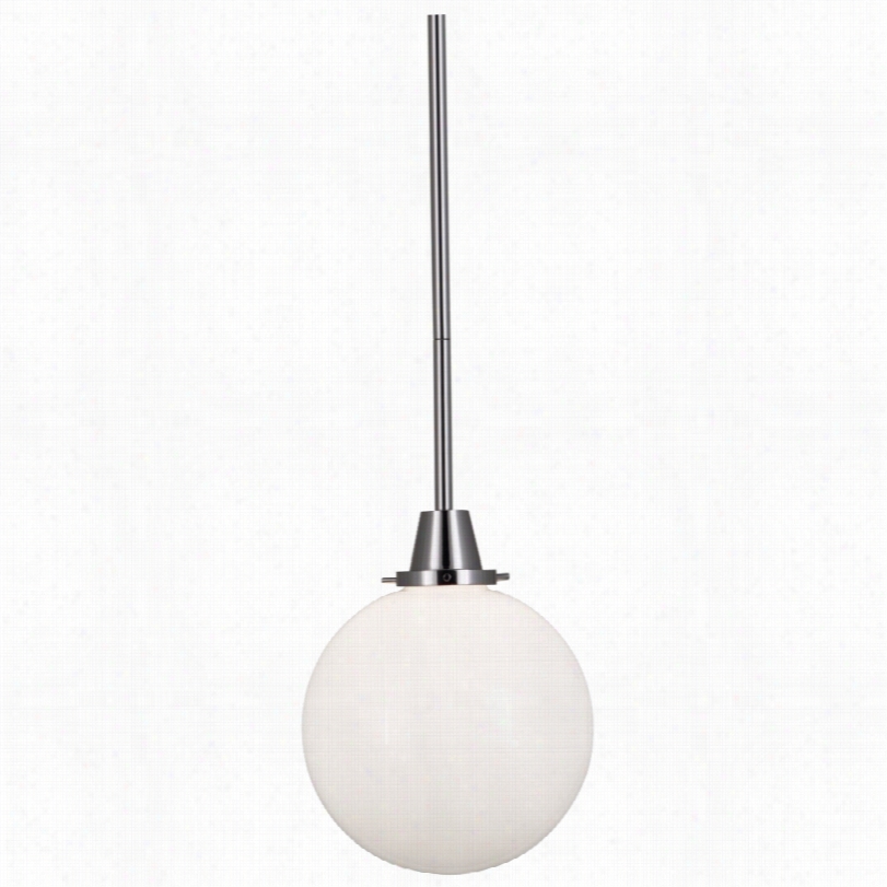 Contemporary Buster Nickel Withw Hite Glass Robert Abbey Pendant Light