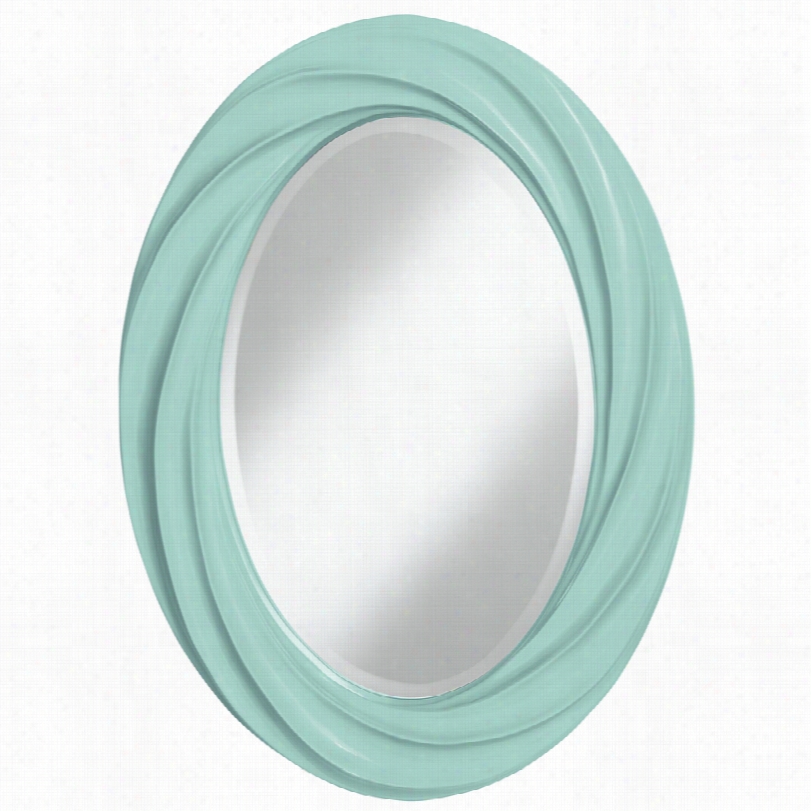 Contemporary Cay  Blue Oval  Wind Wall Mirror-22x30