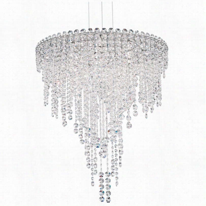 Contemporary Chantant Small Crystal 24-inch-w Schonbek Pendant Light