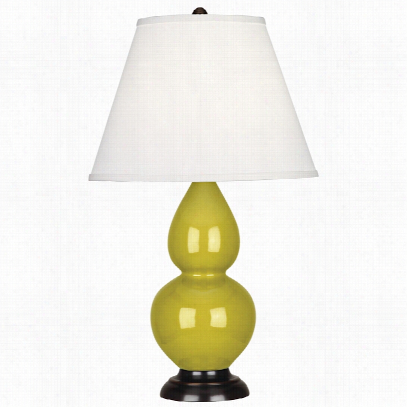 Contemporary Citron Ceramic And Bronze Small 22 3/4-inch-h Table Lamp