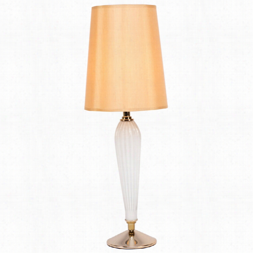 Contemporary Colette Milk Glass Table Lamp With Honey Shae