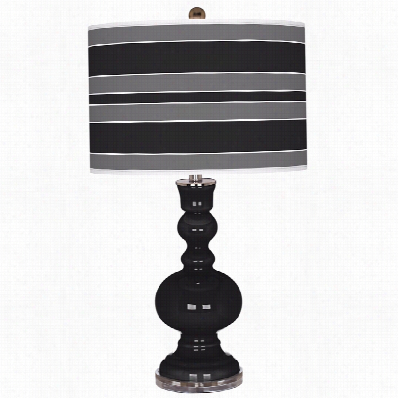 Contemporary Color Plus Black Bold Stripe 30-inch-h  Table Lamp