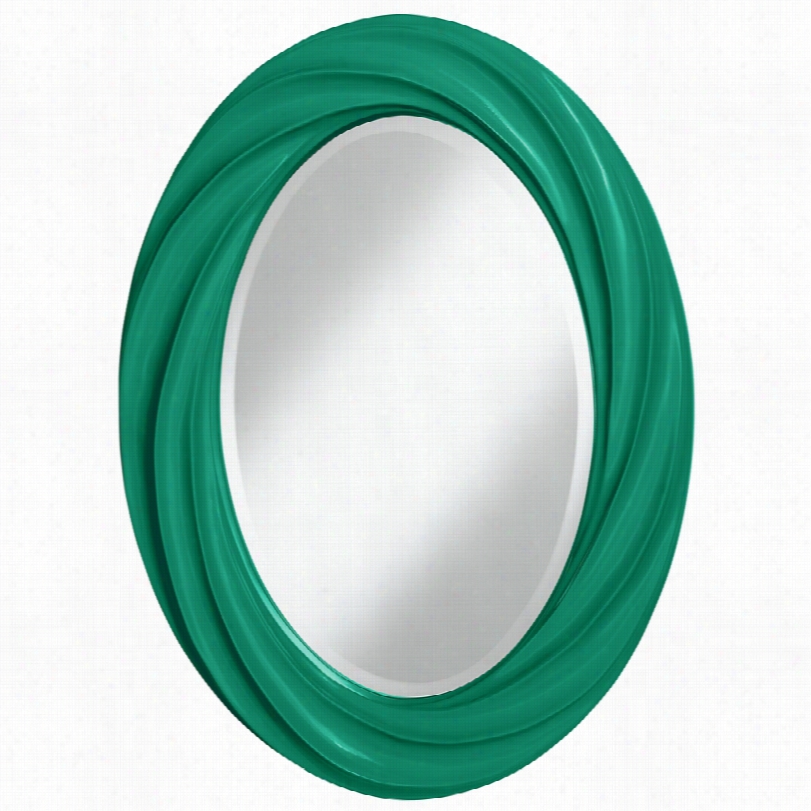 Contemporary Color Pluus Emerald Twist Oval Waol Mirror-22x30