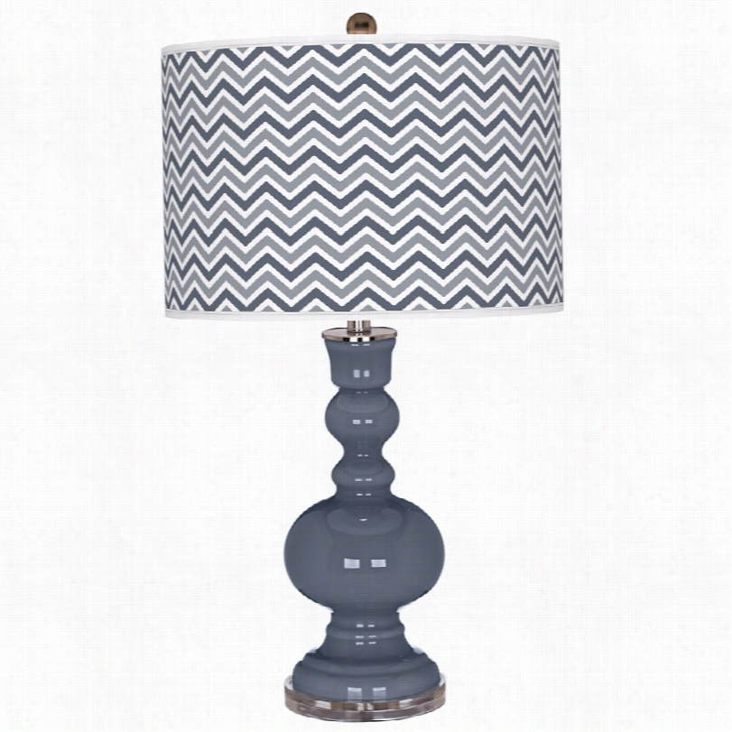 Contemporary Color More Narrow Zig Zag Pattern 30-inch-h Table Lamp