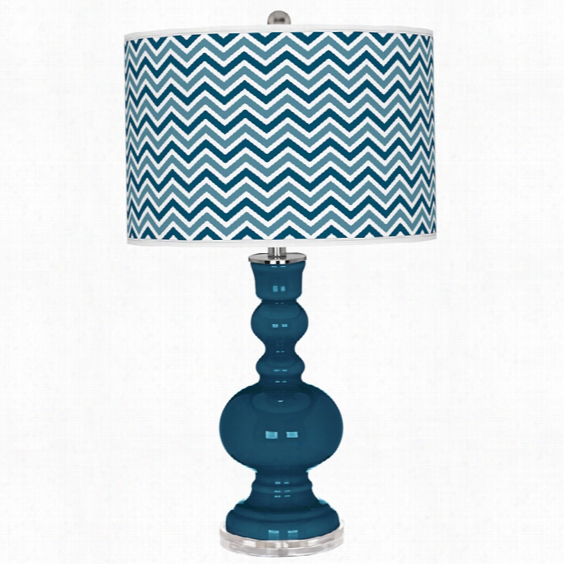 Contemporary Color Plus Oceanide Narrow Zig Zag 30-inch-h Table Lamp