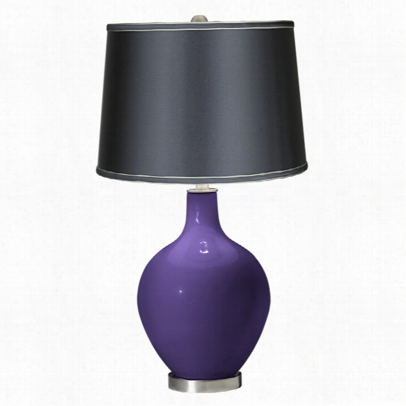 Contemporary Color Pluss Ovo Izmir Puprle Dark Gray 6-inch-w Table Lamp