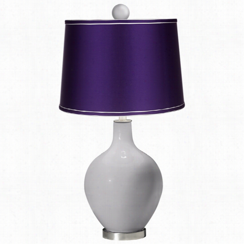 Contempporary Color Plus Ov Oswanky Gray - Ssatin Purple Shade Table Lamp