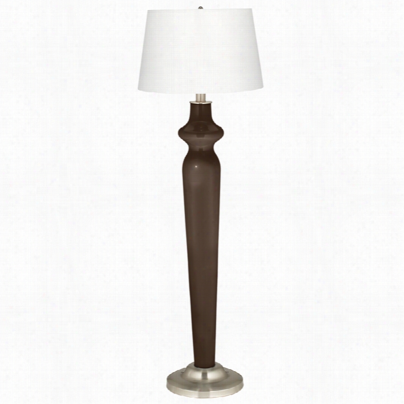Contemporary Color Plus Satin Steel With Carafe Brown Lid Floor Lamp