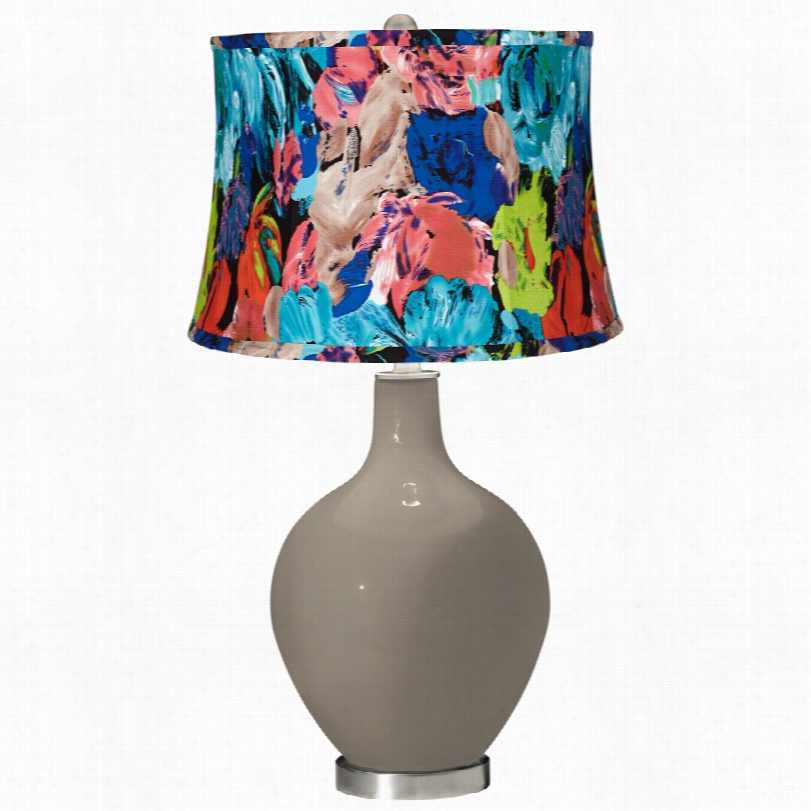 Contemporary Color Plus Technicloo Rfloral Backdrop Gray Ovo Table Lamp