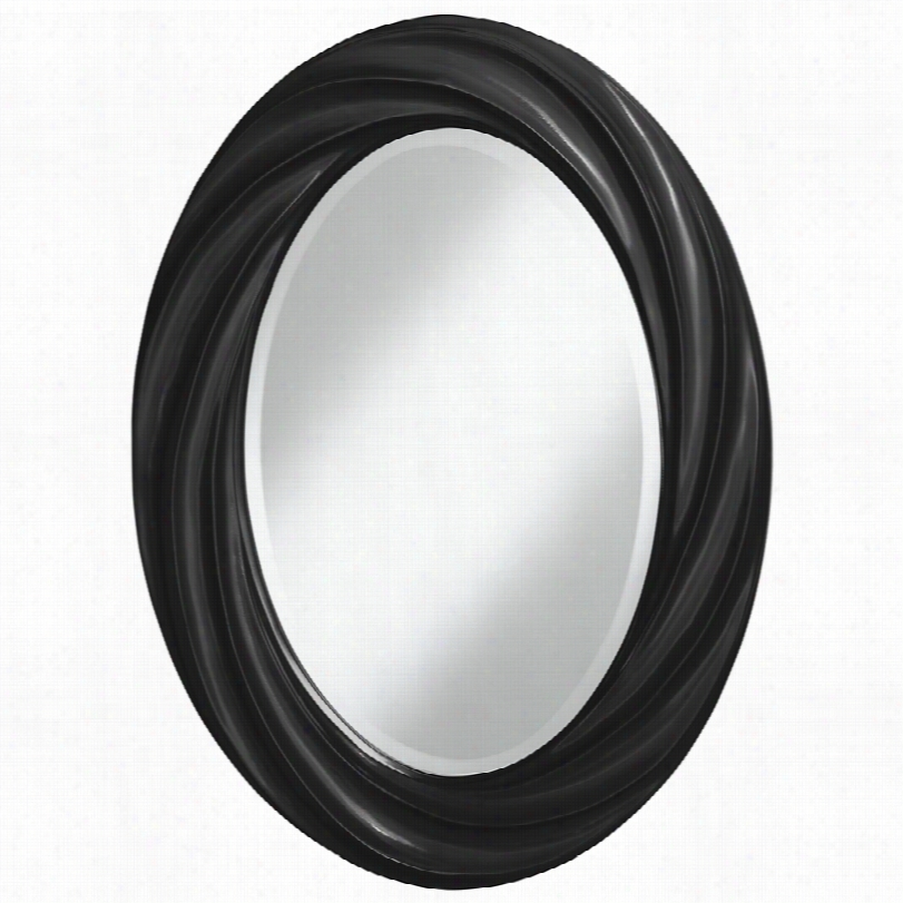 Contemporary Color Plus Tricorn Black Twist Oval Wall Mirorr-22x30