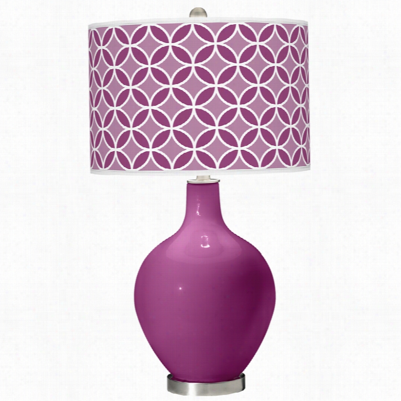 Contemporary Color Plus Verve Violet Glass With Circle  Riings Table Lamp