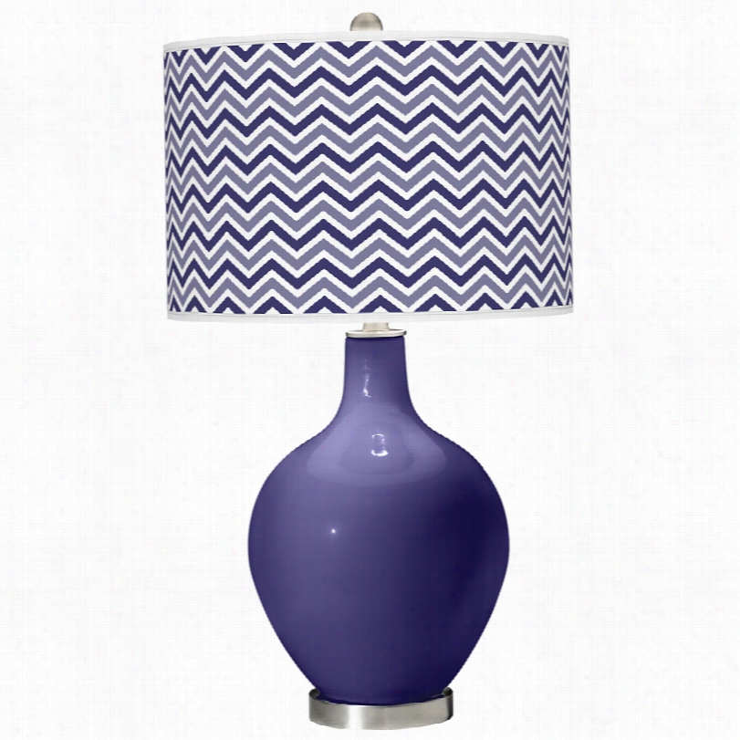 Contemporary Contemporary Narrow Zig Zag Ovo Color Plus Table Lamp