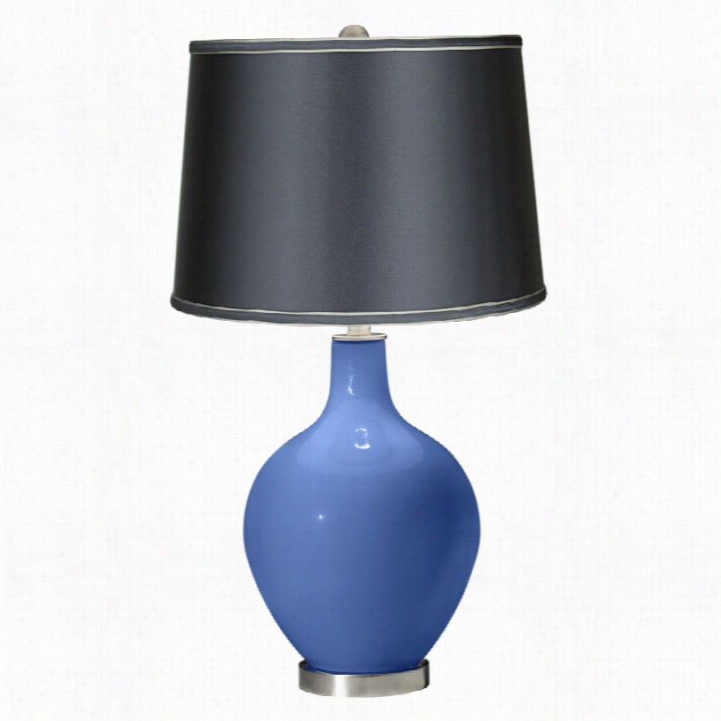 Contemporary Dazzle With Satin Dark Gray Sha De Color Plus Ovo Table Lamp