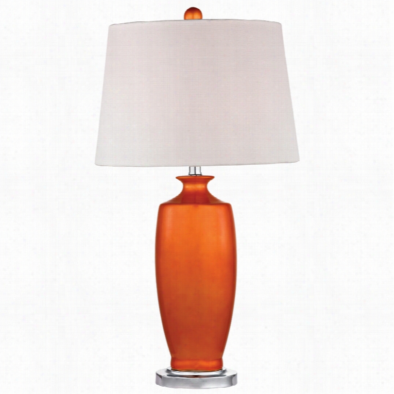 Contemporary Dimond  Halisham Orange Ceramic 27-inch-h Table Lamp