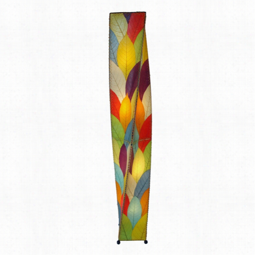 Contemporary Eangee Twist Multi-color Cocoa Leaves Monster Minaret Floor Lamp