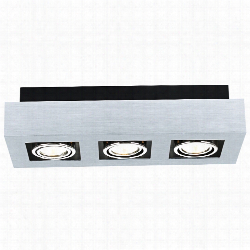 Contemporary Eglo Look Ke Brushed Aluminum 3-light Track Fixture