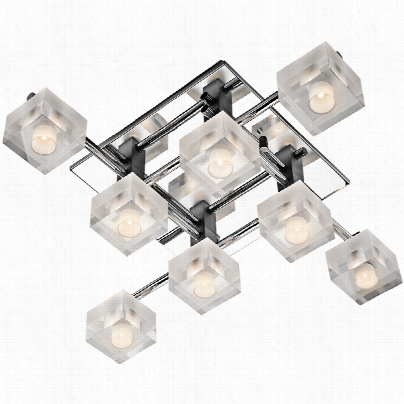 Conteporary Elan Comsidine Modern Glass Cube Ceiling Light