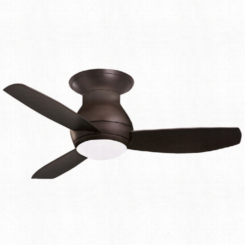 Contemporary Meerso Ncurvz Hugger Ceiling Fan - 44"" Sky Bronze