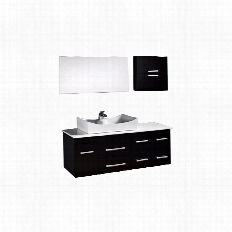 Contemporary Espresso And Whitee Springfield Sink Vanity Set