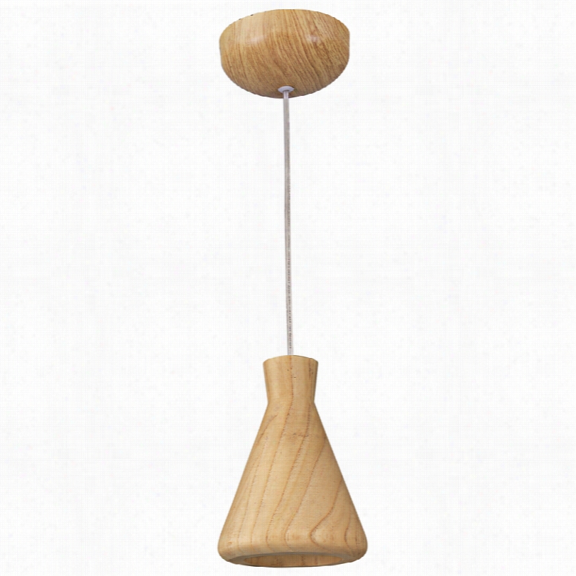 Contemporaary Et2 Arhaus Natural Wood Cone Shade Led Pendaht