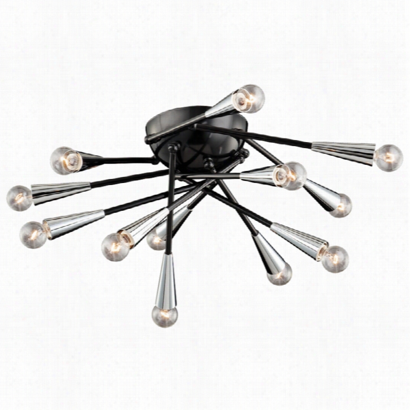 Contemporary Eurofase Zaku Contemporary 16-light Black Ceiling Light