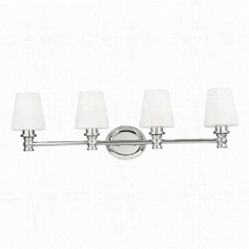 Contemporary Fe Iss Xavierre Polished Nickel 32 1/4-inch-w Bath Light