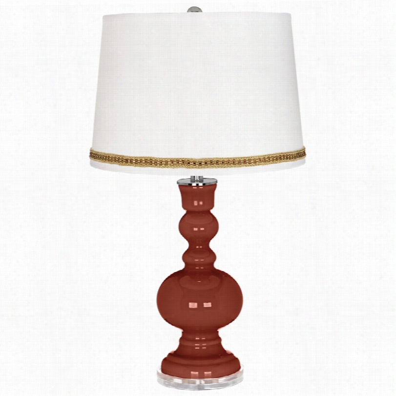 Contemporary Fired Brick Apothecary 30-inch-h Table Lamp With Braid Trim