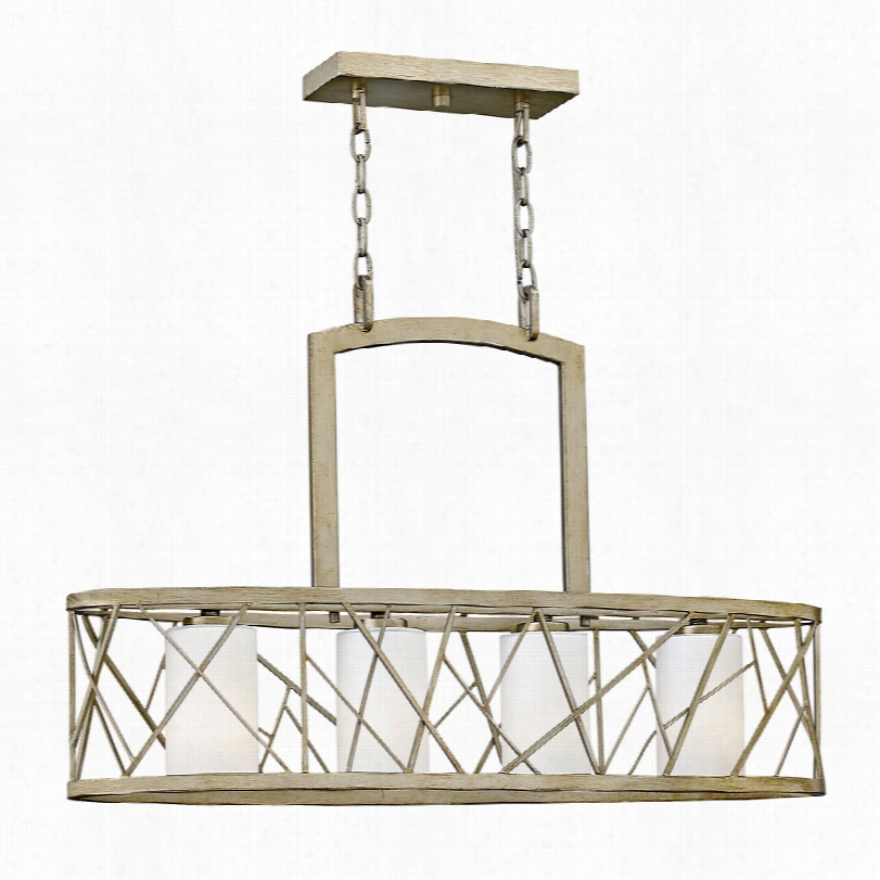 Contemporary Fredrick Ramond Nest Silver Leqf Contemporary Chandelier