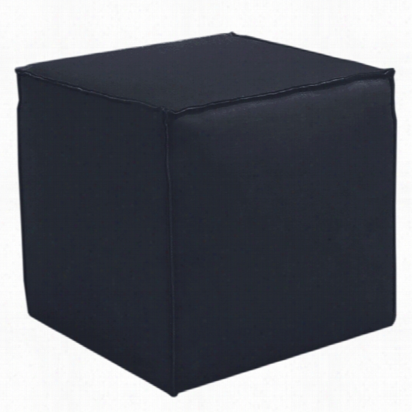 Conntemporary French Seam With Line Navy Building Square Ottoman