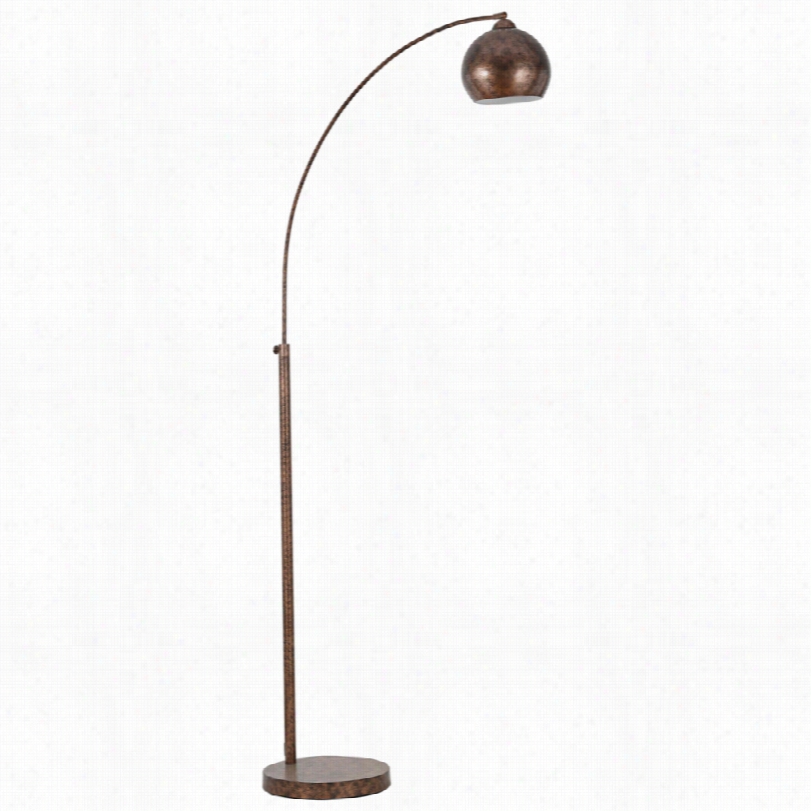 Contemporary Friedmond Rust Metal Adjustable Arc Floor Lamp