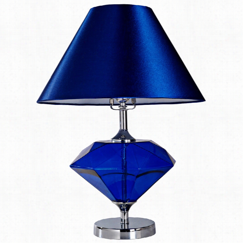Contemporary Gem Blue Rhombus Galss 22 3/4-inch-h Table Lamp