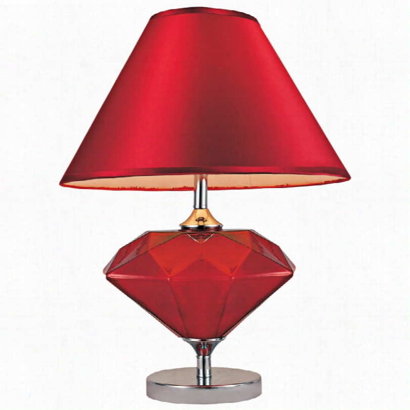 Contempoary Gem Redd Diamond Glass 22 3/4-inch-h Table  Lamp