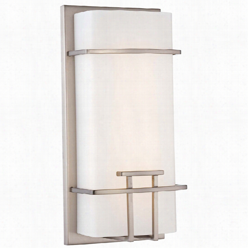 Contemporary George Kovacs Modern Mission Nickel With Glass Wall Sconce
