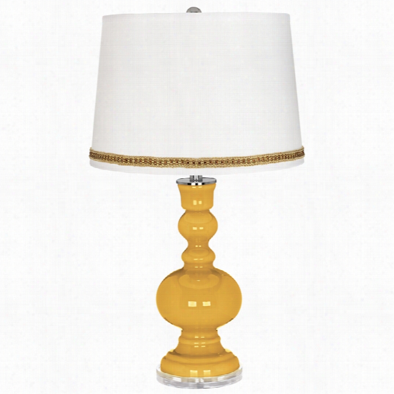 Contem Porary Goldenrod Apothecary 30-inch-h Table Lamp With Braid Trim