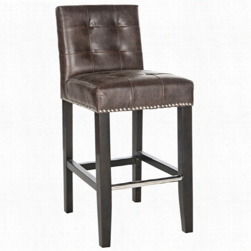 Contemporary Graintonn Brown Faux Leather Counter Stool