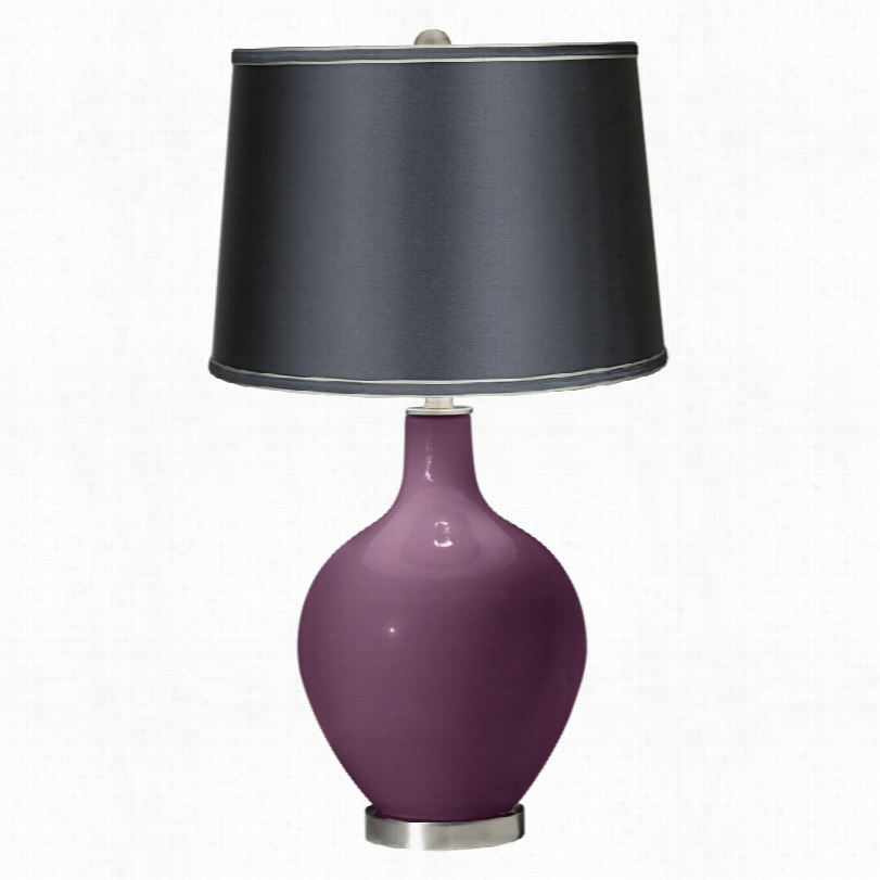 Contemporary Grape Harvest With Satin Dark Gray Color  Plus Ovo Table Lamp