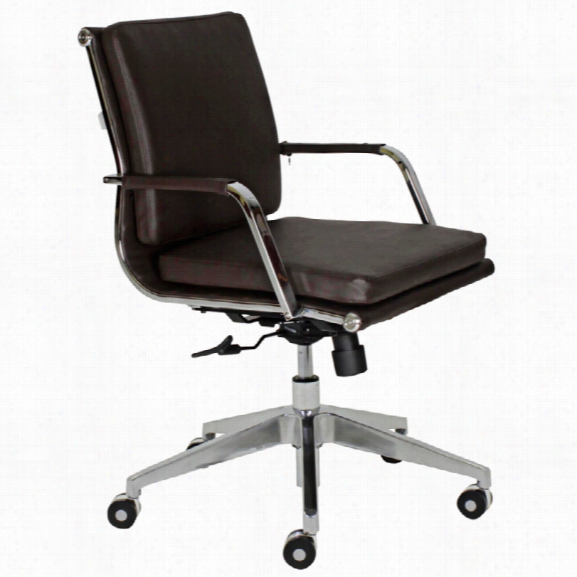 Contemporary Greta Contemporary Brown Low-back Adjustble Company Chair