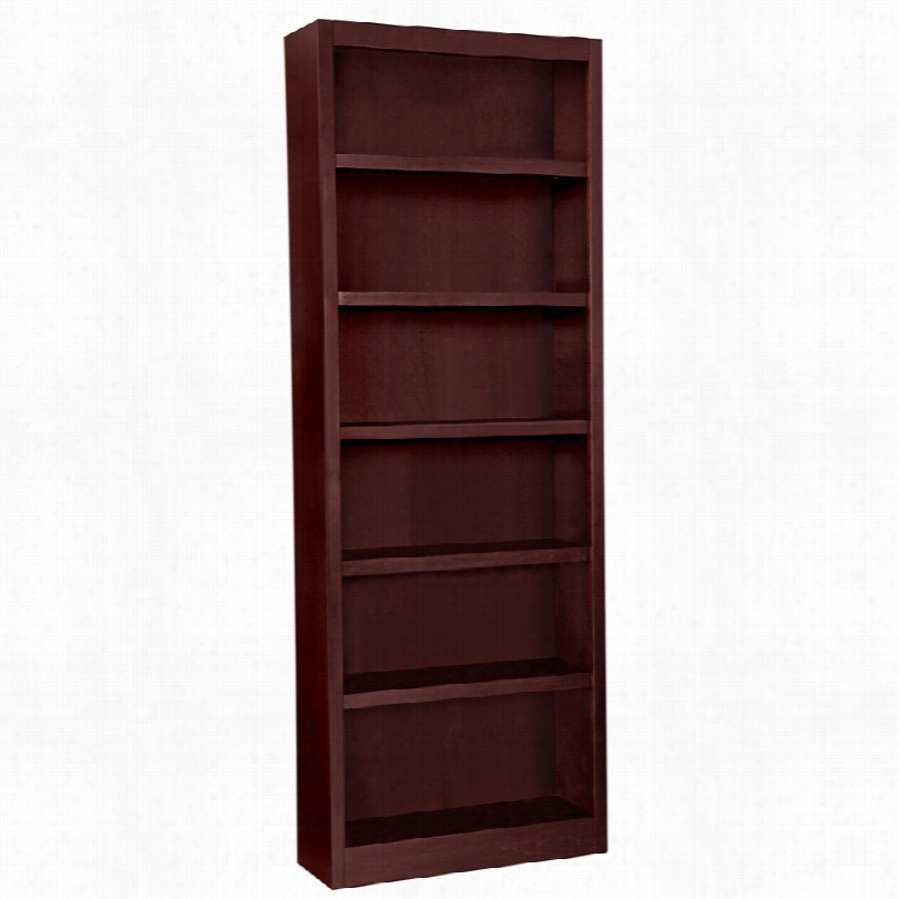 Contemporsry Grundy Cherry Single-wide 6-shelf Bookcase