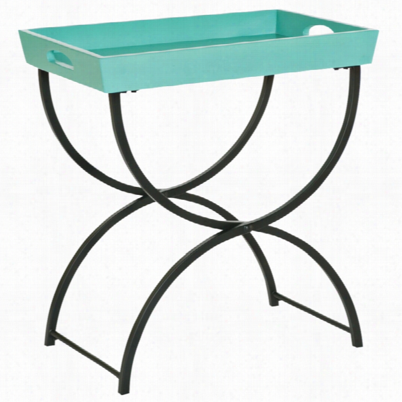 Contemporary Hammary Hidden Treasures Teal Tray 24-inch-w Charside Table