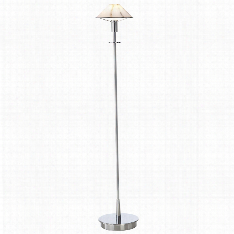 Contemporary Holtkoetter Chrome Marble 43 1/2-inch-h Tented Overthrow Lamp