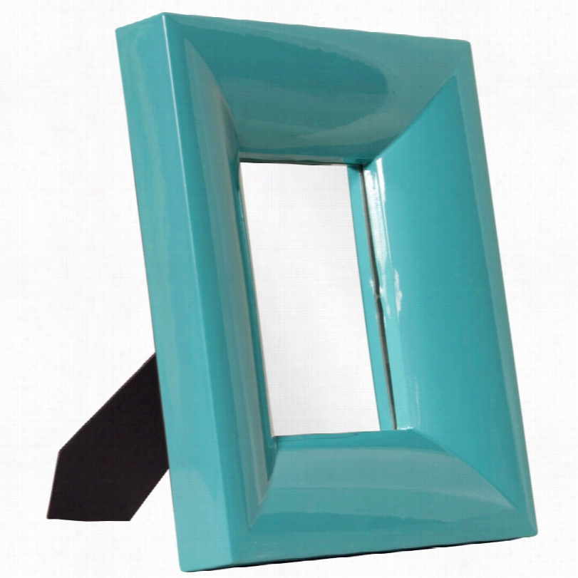 Contemporary Howard Elliott Modern Candy Teal Wall Mirror-10x12