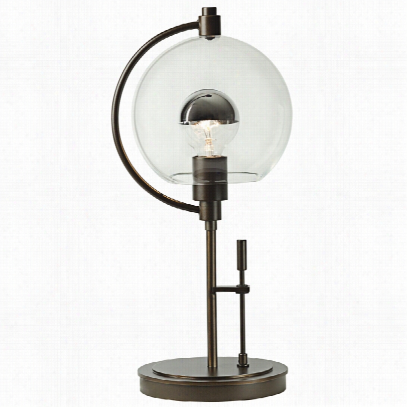 Contemporary Hubbardton Forge Pluto Bronze Metal 19 1/2-inch-h Table Lamp