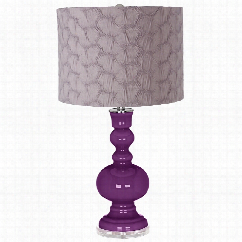 Contemporary Kimoono Violeet Gray Drmu Shade Apothecary Table Lampp