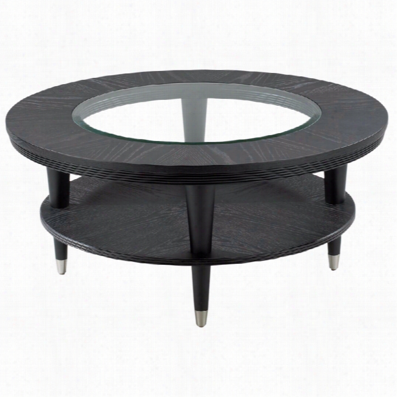 Contemporary Klaussner Ontario Round 38-inch-w Cocktail Table